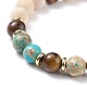 Bracelet en perles tressées en bois naturel BJEW-JB08210-4