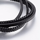 Two Loops Leather Cord Warp Bracelets BJEW-F325-04P-2
