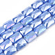Electroplate Opaque Solid Color Glass Beads Strands EGLA-N002-25-A05-1