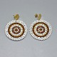 Handmade Woven Glass Beads Dangle Stud Earrings EJEW-F235-O04-1
