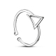 Tinysand 925 anillo ajustado de triángulo abierto minimalista de plata de ley TS-R277-S-1