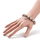 Wood & Synthetic Hematite Beaded Stretch Bracelet with Alloy Angel Charms BJEW-JB08489-3