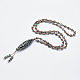 Buddhistische Schmuck natürliche tibetischen Stil Dzi Achat Perlen Halsketten NJEW-I206-01B-1