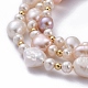Natürliche Barockperle Keshi Perle Perlen Armbänder Sets BJEW-JB05266-3