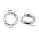 160pcs Jewelry Findings Original Color 304 Stainless Steel Split Rings X-STAS-E010-5x1mm-2-2