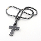 Mens saint ankh croix colliers pendants d'hématite NJEW-F026-17-1