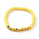 Bracelets extensibles de perles heishi en argile polymère BJEW-JB05905-03-1