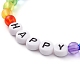 Bracelets de perles acryliques transparents et opaques pour enfants BJEW-JB06504-5