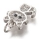 Brass Micro Pave Clear Cubic Zirconia Charms ZIRC-C020-38-9