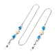 Chaînes de lunettes en perles de tortue turquoise synthétique et de graines de verre AJEW-EH00394-01-1