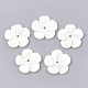 Abalorios de concha de agua dulce, flor, blanco, 23~24x23~24x3mm, agujero: 2 mm