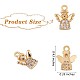 5 Pieces Brass Angel Charm Pendant Brass Micro Pave Clear Cubic Zirconia Charms Real  Gold Plated for Jewelry Necklace Earring Making Crafts JX386A-2