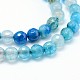 Dyed Natural Agate Faceted Round Beads Strands G-P097-20-3