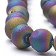 Galvaniser des perles naturelles d'agate altérée géode druzy naturel G-S284-8mm-04-3