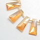 Faceted Electroplate Crystal Glass Trapezoid Beads Strands EGLA-F073B-08-1