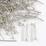 Alfileres de cabeza de bola de latón, sin plomo y cadmio, Platino, 14x0.7mm, 21 diámetro, cabeza: 2 mm, aproximamente 10000 unidades / bolsa