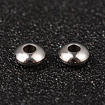 304 Edelstahl-Abstandhalter-Perlen, Rondell, Edelstahl Farbe, 6x3 mm, Bohrung: 2 mm