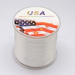 Flat Elastic Crystal String, Elastic Beading Thread, for Stretch Bracelet Making, White, 0.6mm, about 328.08 yards(300m)/roll