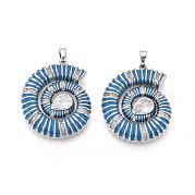 Кулоны с эмалью из латуни с прозрачным кубическим цирконием KK-T071-28P-01