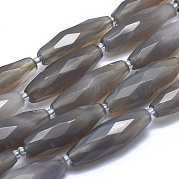 Серые натуральные бусины из агата  G-O179-G01-5
