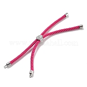 Серебряные браслеты из витого нейлонового шнура DIY-B066-03P-12