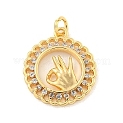 Латунные микропаве прозрачные подвески с фианитом KK-U007-01G-03
