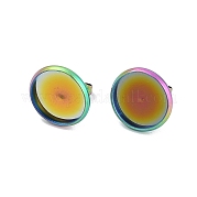 Плоские круглые серьги-гвоздики из нержавеющей стали 304 STAS-I323-12mm-RC