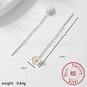Простые серебряные серьги-гвоздики s925 с цветком для женщин OY1580