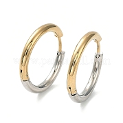 Серьги-кольца Huggie Hoop из двухцветной нержавеющей стали 304 с ионным покрытием (IP) EJEW-A106-02D