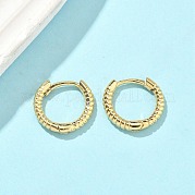 Текстурированные латунные серьги-кольца EJEW-A132-13G