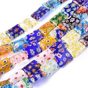Прямоугольник ручной Millefiori стеклянные бусины LK-R004-56
