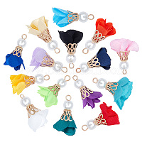  PH PandaHall 32pcs 8 Colors Flower Tassels 2.8 Inches Silk Lace  Tassels Charms Pendants Big Key Chain Tassels for Bohemian Earring Jewelry  Necklace Making Accessories