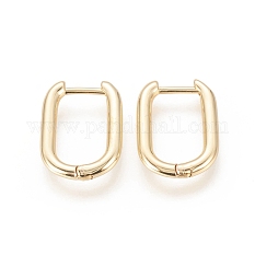 Brass Huggie Hoop Earrings X-EJEW-F245-04G-A