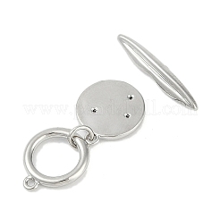 Messing Micro Pave klare Zirkonia Knebelverschlüsse&nbsp;KK-K391-27P