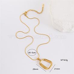 Collane vintage con ciondolo trapezoidale in acciaio inossidabile 304&nbsp;WL0350