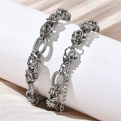 9.5 mm lange byzantinische Ketten aus Edelstahl 304 für Damen und Herren&nbsp;NJEW-Z115-04P