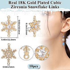 10 Stück Messing Micro Pave Clear Kubisch Zirkonia Connector Charms&nbsp;ZIRC-BBC0002-86B