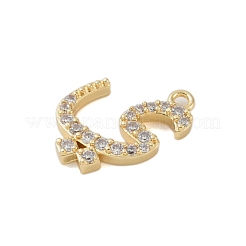 Placage de crémaillère en laiton micro pavé pendentifs en zircone cubique claire&nbsp;KK-A224-03O-G