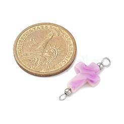 35 pz 7 colori bicolore croce connettore acrilico charms&nbsp;PALLOY-JF03528-02