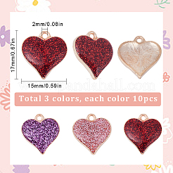 30 Stück 3 Farben Legierung Emaille Anhänger&nbsp;FIND-SC0005-92