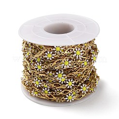 Ionenplattierung (IP) goldene 304 Edelstahl Blumen- und Rautengliederketten&nbsp;CHS-D036-01G-02