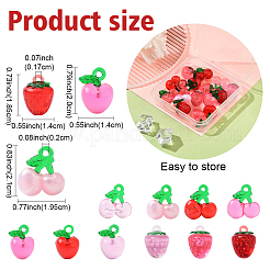 16 pendentif en forme de fruit 10D en résine transparente et acrylique&nbsp;FIND-YW0006-04