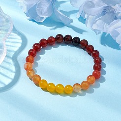 Bracelets extensibles en perles de cornaline naturelle&nbsp;BJEW-TA00514-01