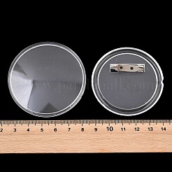 Insigne bouton rond plat vierge en acrylique avec épingles en fer&nbsp;FIND-L029-01P-02