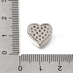 Messingperlen mit Mikropflaster und klaren Zirkonia zum Valentinstag&nbsp;KK-K427-30P