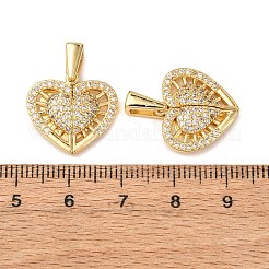 Pendentifs ouvrants en laiton micro pavé de zircones cubiques&nbsp;KK-D012-02G