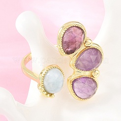 Manschettenringe aus natürlichem Amethyst und natürlichem Aquamarin&nbsp;GG-G001-03G-05