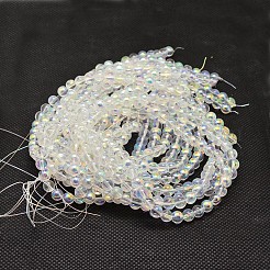 Nachzuahmen österreichische Kristall galvanisieren Glasperlenstränge Rund&nbsp;GLAA-F030-6mm-B01