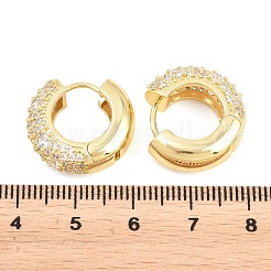 Orecchino a cerchio in ottone con micro pavé di zirconi chiari&nbsp;EJEW-Z164-14G