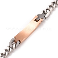 Rettangolo con scritta braccialetto a maglie vero amore con strass&nbsp;STAS-E160-31RGP